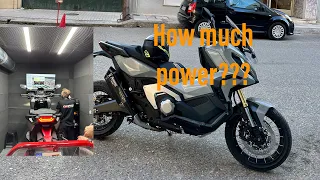 Honda X-ADV 750 2023 WITH AKRAPOVIC EXHAUST ON DYNO !!How much Power did it make ? (GREEK)