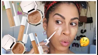 FENTY BEAUTY RETOUCH CONCEALER + POWDER | FIRST IMPRESSIONS | kinkysweat