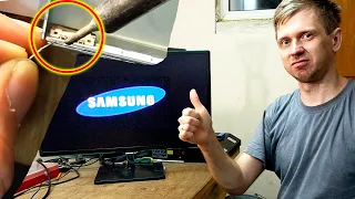 LED TV Samsung 32 Ремонт подсветки телевизора, отвал разъема подсветки.
