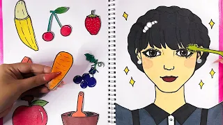 [🐾paper diy🐾] Fruit Makeup Wednesday Addams🍒🍓 | PAPER COSMETICS💄💄 수요일 아담스와 이니드 | asmr