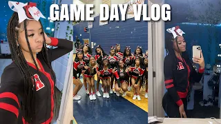 GRWM for Game Day + High School Cheer Vlog || Vlogmass Day 2