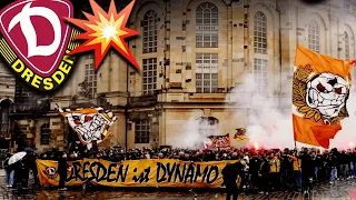 Ultras Dynamo mit Pyro-Marsch durch die Stadt! (Dresden - Meppen 1:1)
