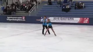 2016 Eastern Sectionals - Novice Pairs SP  HD