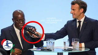 Ghana President Speech on African Diaspora Force Macron to Almost Snatch the Mic