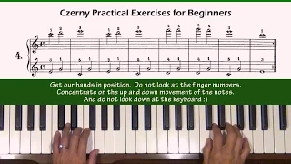 Czerny Practical Exercises for Beginners Op. 599, No. 4 Piano Tutorial