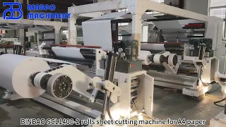 BINBAO SCL1400 2 Rolls Sheet Cutting Machine for A4 Copy Paper with Conveyor Belt