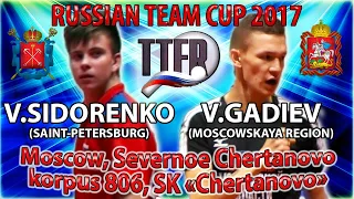 SIDORENKO - GADIEV RUSSIAN CUP-2017 #tabletennis #настольныйтеннис