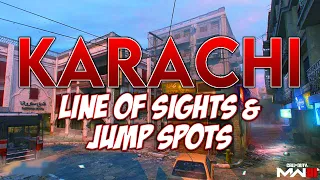 KARACHI JUMP SPOTS, LINE OF SIGHTS & CALLOUTS for MW3 RANKED PLAY!