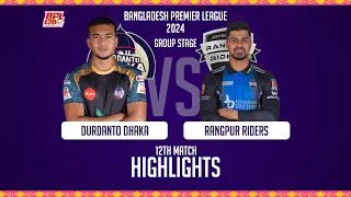 Durdanto Dhaka vs Rangpur Riders || Highlights || 12th Match || Season 10 || BPL 2024