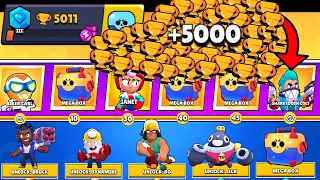 NONSTOP to 5000 TROPHIES Without Collecting TROPHY ROAD or BRAWL PASS! Brawl Stars