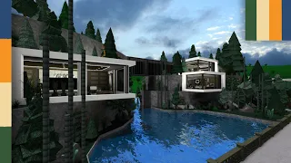 Bloxburg: Mountainside Modern Lookout House SpeedBuild Part 1 | 1.1M