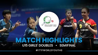 Yoo Y./Lee S. vs E. Kalaitzidou/A. Sferlea | U15 GD SF | ITTF World Youth Championships 2022