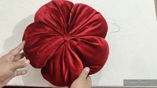 DIY round velvet luxury cushion  || how to make round cushion velvet in easy way