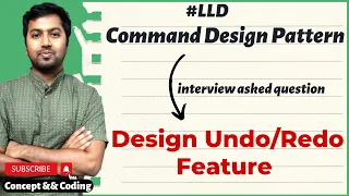 31. Design Undo, Redo feature with Command Pattern | Command Design Pattern| Low Level System Design