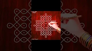 Simple Rangoli with 11 To 1 Dots | 11 Dots Chukkala Muggulu | 11 Dots Sikku Kolam | 11 Dots Kolangal