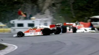 HUNT AND MASS CRASH CANADIAN GP 1977