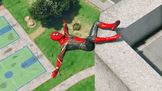 GTA 5 Iron Spiderman Falling off Highest Buildings - Episode 01 (Euphoria Ragdolls)