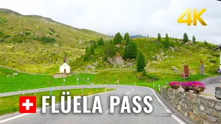 Flüela Pass Switzerland, scenic mountain pass with a paved road reaching 2383m between Davos & Susch