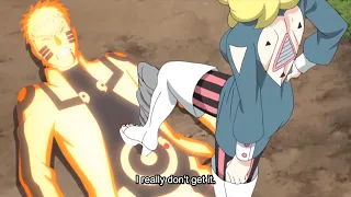 Naruto vs Delta, kawaki and himawari almost died, boruto attack not affect to enemy.