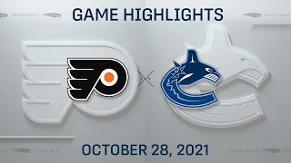 NHL Highlights | Flyers vs. Canucks - Oct. 28, 2021