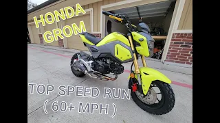 Modded Honda Grom Top Speed Run ( 60+ MPH!!! )