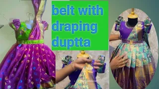 letest duptta design with belt cutting and stitching /duptta for lahenga/how to design duptta