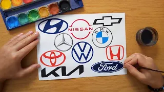 TOP 10 car logos - Volkswagen, TOYOTA, KIA, BMW, Ford, HYUNDAI, NISSAN, HONDA, CHEVROLET, Mercedes