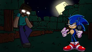 FNF Danger Herobrine vs Sonic cover