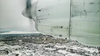 Antonov AN-24RV Motor Sich Airlines - winter departure at Kyiv-Zhuliany Airport (IEV/UKKK)