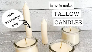 DIY Tallow Candles Recipe | HOW TO MAKE TALLOW CANDLES WITH ESSENTIAL OILS | Bumblebee Apothecary