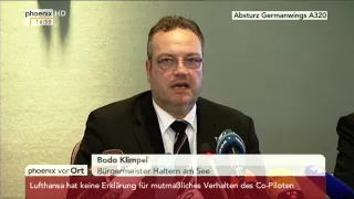 Flugzeugabsturz: PK in Haltern mit Bodo Klimpel zum aktuellen Ermittlungsstand am 26.03.2015
