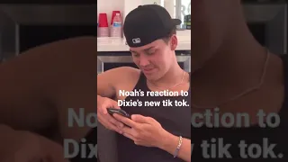 Noah Beck’s live reaction to Dixie’s new tik tok.