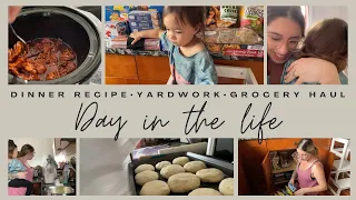 DAY IN THE LIFE OF A MOM OF 3 | COOKING | YARDWORK | GROCERY HAUL | SHEA LAWRENCE