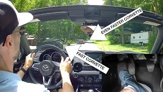 NC80 Devil's Whip uphill - MX5 RF ND2 chases corvettes uphill with Footcam/Footwork