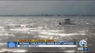 Woman, child killed when boat capsizes in Brevard County