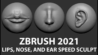 ZBRUSH LIPS, NOSE, AND EAR SPEED SCULPT - JULY 2021