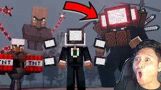 REACT SKIBIDI TOILET MEME KOCAK VILLAGER MINECRAFT ! TITAN TV-MAN VS VILLAGER OCTOPUS TOILET !