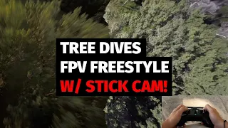 Flying my FPV drone through tiny tree gaps (w/ Stick Cam!)