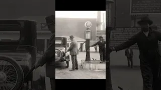 An early gas station from the 1920s