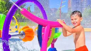 Yegor at the fun Water park and Swimming song - Nursery Rhymes