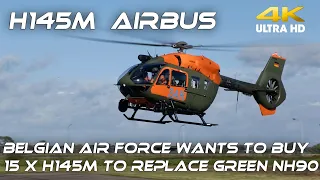 4K UHD Belgian Air Force Wants  to Buy 15 x  H145M Airbus .Demo of the German H145M SAR Heli