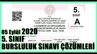 2020 5. SINIF BURSLULUK SINAVI ÇÖZÜMLERİ