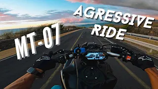 MT-07 AGRESSIVE RIDE + WHEELIE | 4K [ RAW ]