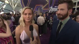 Avengers Endgame Chris Evans & Brie Larson "Captain America & Captain Marvel" Premier Interview