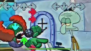 Tricky Vs Squidward (Friday Night Funkin FNF Spongebob Meme)