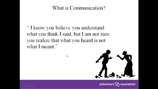 Effective Communication Strategies in Alzheimer's Disease and Dementia - Caregiver Webinar