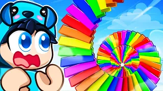Surviving the RAINBOW STAIRS in Roblox With Crazy Fan Girl!