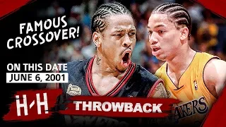 Allen Iverson LEGENDARY Game 1 Highlights vs Lakers 2001 Finals - 48 Pts, Crossover On Tyronn Lue!