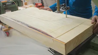 Extreme Ingenious Giant Monolithic Woodworking Project Of A Carpenter / Unique Curved Wood Furniture