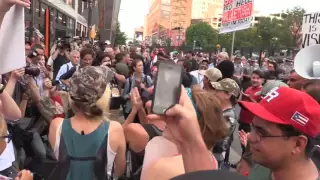 Religious and LGBT protesters clash near the RNC in Cleveland